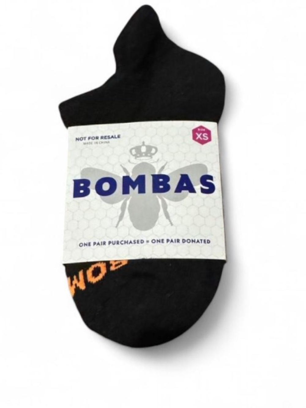 🆕 “Be Better” 1 pair of Bombas Black Ankle Socks with Blue/Orange Bumblebee! 💥